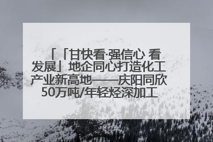 「甘快看·强信心 看发展」地企同心打造化工产业新高地——庆阳同欣50万吨/年轻烃深加工项目建设见闻