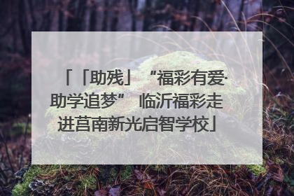 「助残」“福彩有爱·助学追梦” 临沂福彩走进莒南新光启智学校