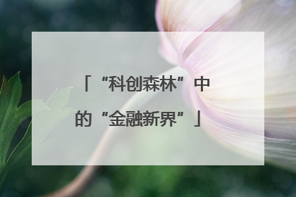 “科创森林”中的“金融新界”