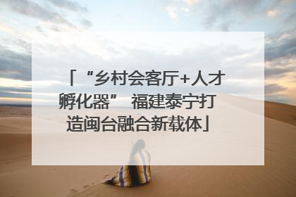 “乡村会客厅+人才孵化器” 福建泰宁打造闽台融合新载体