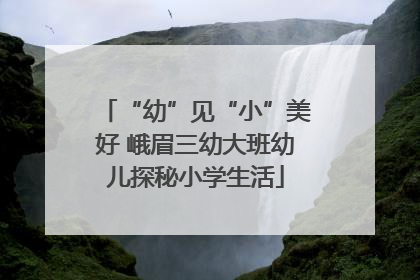 “幼”见“小”美好 峨眉三幼大班幼儿探秘小学生活