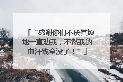 “感谢你们不厌其烦地一直劝我，不然我的血汗钱全没了！”