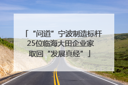“问道”宁波制造标杆 25位临海大田企业家取回“发展真经”