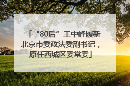 “80后”王中峰履新北京市委政法委副书记，原任西城区委常委