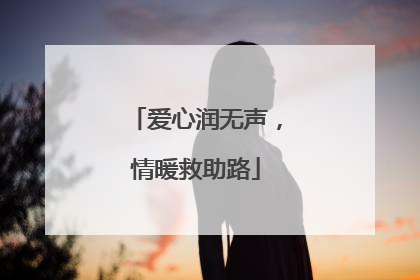爱心润无声，情暖救助路