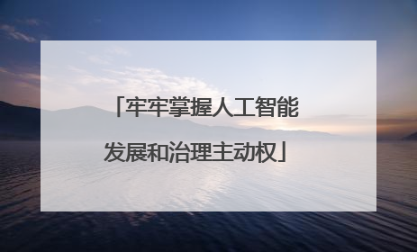 牢牢掌握人工智能发展和治理主动权