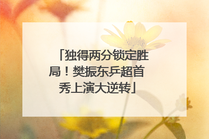 独得两分锁定胜局！樊振东乒超首秀上演大逆转