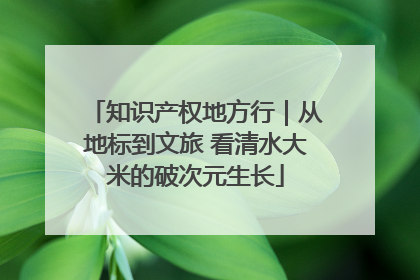 知识产权地方行｜从地标到文旅 看清水大米的破次元生长