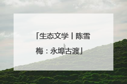 生态文学丨陈雪梅：永埠古渡