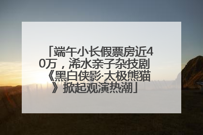 端午小长假票房近40万，浠水亲子杂技剧《黑白侠影·太极熊猫》掀起观演热潮