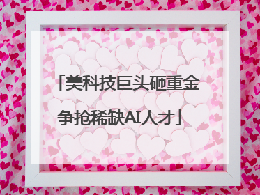 美科技巨头砸重金争抢稀缺AI人才