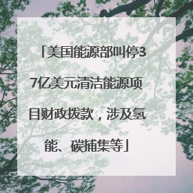 美国能源部叫停37亿美元清洁能源项目财政拨款，涉及氢能、碳捕集等