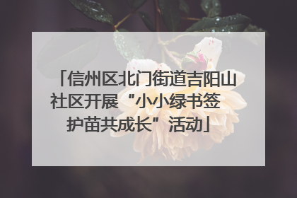 信州区北门街道吉阳山社区开展“小小绿书签 护苗共成长”活动
