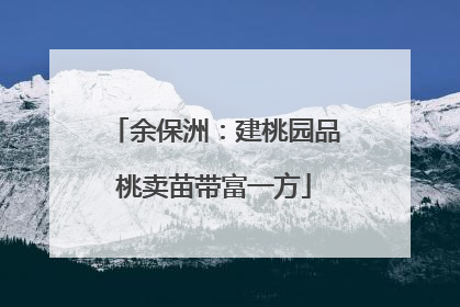 余保洲：建桃园品桃卖苗带富一方