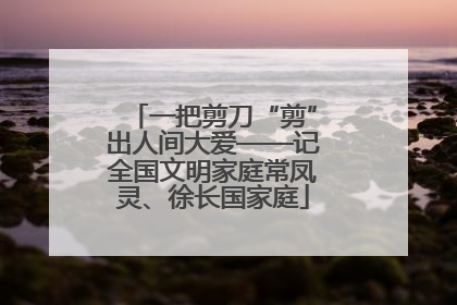 一把剪刀“剪”出人间大爱——记全国文明家庭常凤灵、徐长国家庭