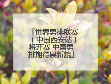 世界男排联赛（中国西安站）将开赛 中国男排期待展新貌