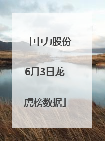 中力股份6月3日龙虎榜数据