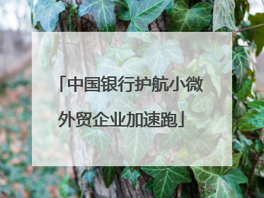 中国银行护航小微外贸企业加速跑