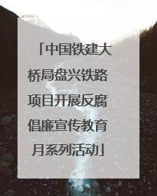 中国铁建大桥局盘兴铁路项目开展反腐倡廉宣传教育月系列活动