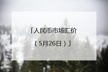 人民币市场汇价（5月26日）