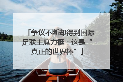 争议不断却得到国际足联主席力挺：这是“真正的世界杯”
