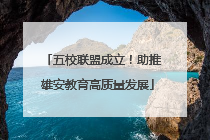 五校联盟成立！助推雄安教育高质量发展
