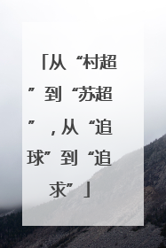 从“村超”到“苏超”，从“追球”到“追求”