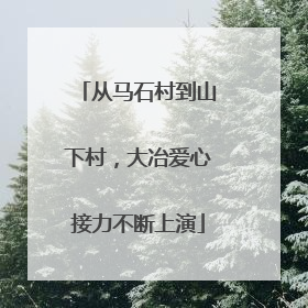 从马石村到山下村，大冶爱心接力不断上演