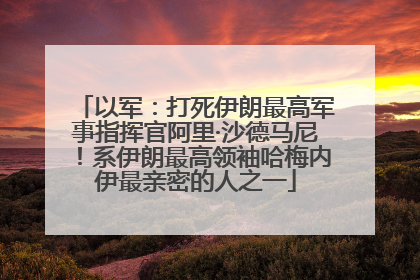 以军：打死伊朗最高军事指挥官阿里·沙德马尼！系伊朗最高领袖哈梅内伊最亲密的人之一