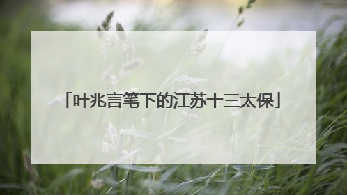 叶兆言笔下的江苏十三太保