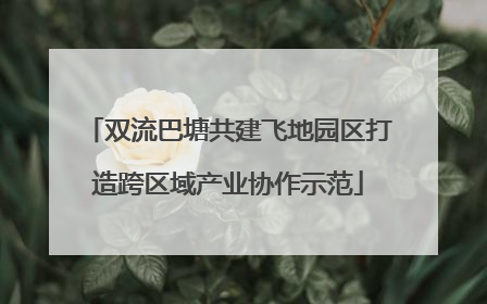 双流巴塘共建飞地园区打造跨区域产业协作示范