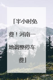 半小时免费！河南一地调整停车费