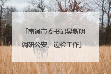 南通市委书记吴新明调研公安、边检工作