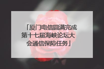 厦门电信圆满完成第十七届海峡论坛大会通信保障任务