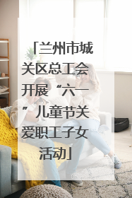 兰州市城关区总工会开展“六一”儿童节关爱职工子女活动