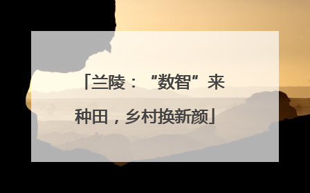 兰陵：“数智”来种田，乡村换新颜