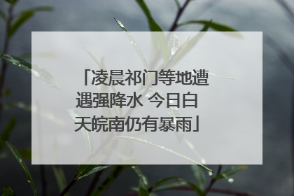 凌晨祁门等地遭遇强降水 今日白天皖南仍有暴雨
