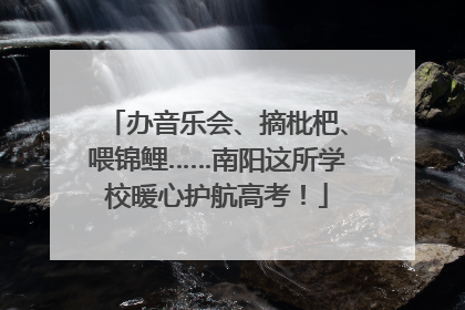 办音乐会、摘枇杷、喂锦鲤……南阳这所学校暖心护航高考！
