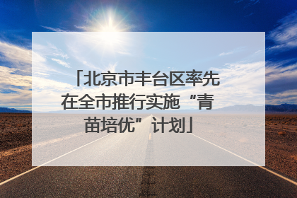 北京市丰台区率先在全市推行实施“青苗培优”计划