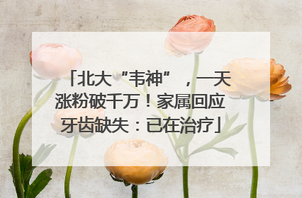 北大“韦神”，一天涨粉破千万！家属回应牙齿缺失：已在治疗