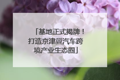 基地正式揭牌！打造京津冀汽车跨境产业生态圈