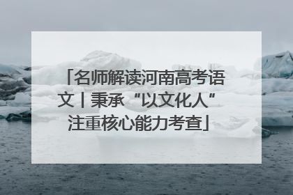 名师解读河南高考语文丨秉承“以文化人” 注重核心能力考查