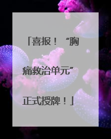 喜报！“胸痛救治单元”正式授牌！