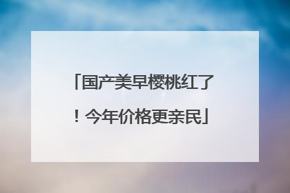 国产美早樱桃红了！今年价格更亲民