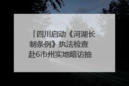四川启动《河湖长制条例》执法检查 赴6市州实地暗访抽查｜四川人大之声