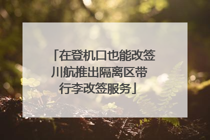 在登机口也能改签 川航推出隔离区带行李改签服务