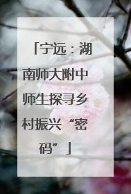 宁远：湖南师大附中师生探寻乡村振兴“密码”
