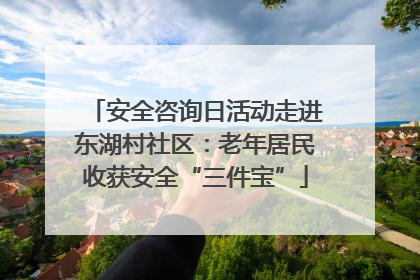安全咨询日活动走进东湖村社区：老年居民收获安全“三件宝”