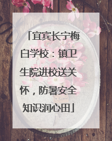 宜宾长宁梅白学校：镇卫生院进校送关怀，防暑安全知识润心田