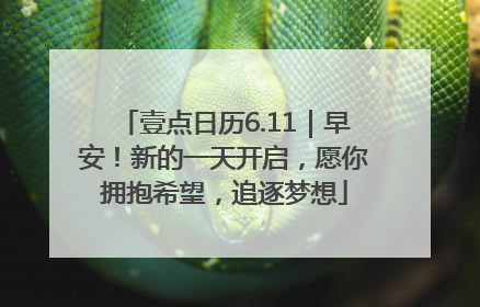 壹点日历6.11｜早安！新的一天开启，愿你拥抱希望，追逐梦想
